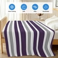 thumbnail image 4 of Purple Grey Striped Cooling Blanket,Lightweight Breathable Summer Throw Blanket with Double Sided Cold Effect,Modern White Abstract Art Aesthetics Picnic Blankets Bed Sheet for Hot Sleepers 50"x60", 4 of 8