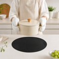 thumbnail image 3 of Unique Bargains 2 Pcs Bow Oval Faux Leather Placemat Black, 3 of 5