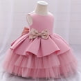 thumbnail image 6 of Fesfesfes Kids Girls Ruffled Princess Dress Infant Toddler Girls Bridesmaid Gown Tulle Birthday Party Dress Spring, 6 of 9