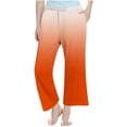 thumbnail image 6 of Frostluinai Yoga Wide Leg Pants for Girl High Waist Baggy Straight Leg Trousers Fashion Gradient Lounge Pants Soft Gym Pants with Pokcet, 6 of 9