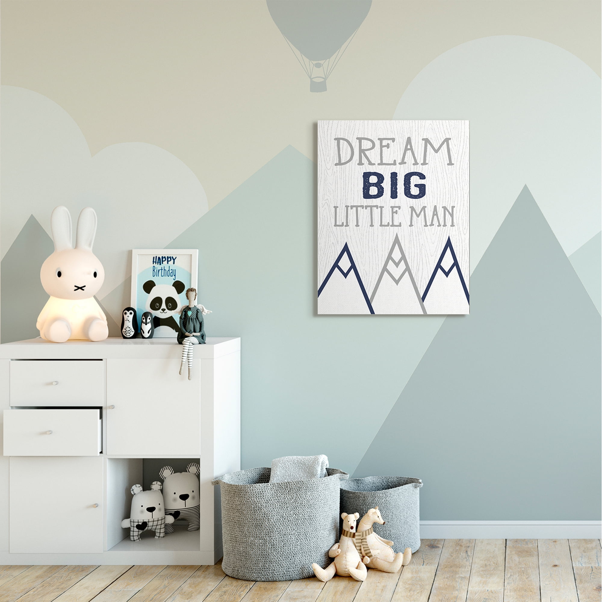 Stupell Industries Dream Big Little Man Phrase Rustic Mountain Range Canvas Wall Art by Ashley Calhoun