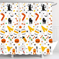 thumbnail image 1 of Whimsical Halloween Shower Curtain - Friendly Ghosts & Pumpkins Design - Fun & Festive Bathroom Decor, 1 of 4