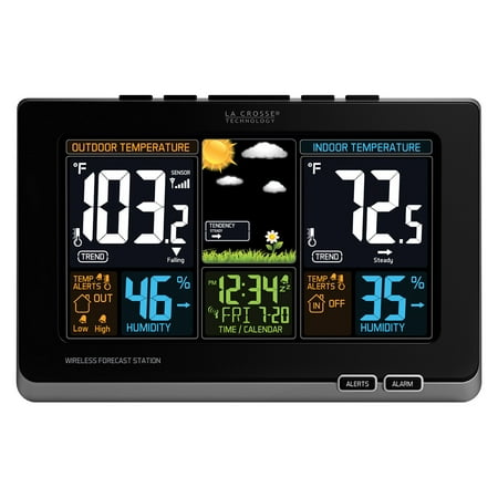 La Crosse Technology 308-1414B Wireless Atomic Digital Color Forecast Station with (Best Home Weather Station 2019)