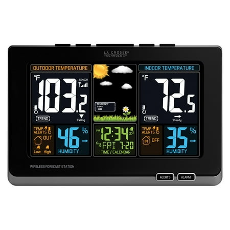 La Crosse Technology 308-1414B Wireless Atomic Digital Color Forecast Station with (Best Rated Personal Weather Stations)