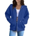thumbnail image 5 of Resicozy Zip Up Sweatshirt Women 2026 Y2K Casual Long Sleeve Zipper Hoodies Fall Oversized Track Jackets With Pockets Blue 2XL, 5 of 5
