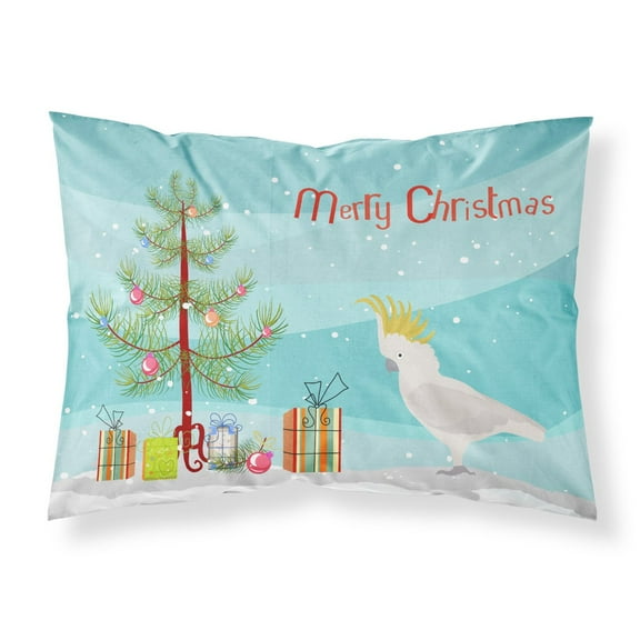 Cockatoo Merry Christmas Fabric Standard Pillowcase