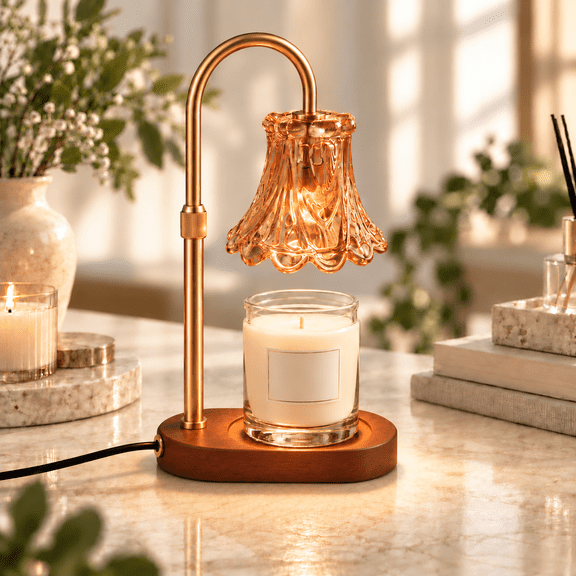 VOLIVO Candle Warmer Lamp with Timer and Dimmer, Adjustable Height, Electric Wax Melt Light for Bedroom, Home Decor and Gift