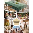 thumbnail image 5 of Turquoise Ombre Table Cloth, Farmhouse Vintage Wooden Striped Waterproof Tablecloth for Square Tables, Reusable Washable Fabric Table Cover for Restaurant Kitchen Dining Tables 60"x60", 5 of 6