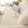 thumbnail image 3 of Nvzi Soft Chenille Sofa Couch Cover Solid Color Striped Weave Textured Sectional Couch Covers Washable Anti-Slip Sofa Slipcover for Dogs Pet, 1 Piece/Not All Set (Cream,27"x27"), 3 of 4