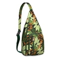thumbnail image 1 of Jungle Floral Sling Backpack - Exotic Monstera & Flowers Design Crossbody Bag, Fashionable Pack, 1 of 4