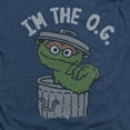 thumbnail image 2 of Sesame Street Oscar The OG Unisex Adult Heather T Shirt, Navy Heather, X-Large, 2 of 3