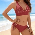 thumbnail image 6 of cocolona Bikini Sets for Women Summer Solid Color Slim Two Piece Swimsuits Vacation Beach Swimwear, 6 of 6