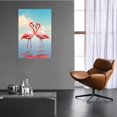 thumbnail image 3 of Flamingo Wall Art Inspirational Prints Flamingo In Sea Level Motivational Poster Animals Artwork Painting Tropical Nature Landscape Style Decor for Girls Teen Bedroom Home, 12x16in, Frameless, 3 of 6