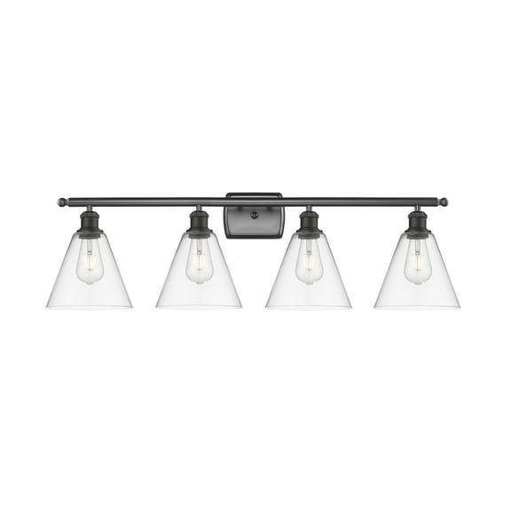 Innovations Lighting Berkshire - 4 Light 38" Bath Vanity Light Clear/Oil Rubbed Bronze Finish