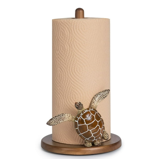 Soporte para toallas de papel YLOVAN, de madera, diseño de tortuga marina, 32 x 18 cm