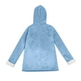 thumbnail image 5 of CYRBOKO Girls Suede Coats with Hood, Thermal Fleece Lined Long Sleeve Full Zip Winter Outerwear Light Blue Size 10-12 T, 5 of 5