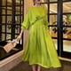 thumbnail image 1 of TWOTWINSTYLE Elegant Solid Dress For Women Slash Neck Lantern Sleeve Sashes Lace Up Midi Dresses Female 2022 Spring Clothing NewXL Gao Jinjia LED, 1 of 2