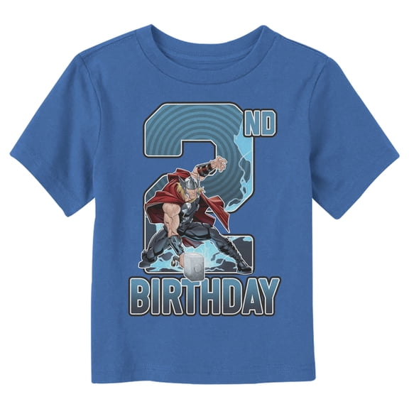 Toddler's Marvel 2nd Birthday Thor Graphic Tee Royal Blue 5T