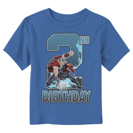 Toddler s Marvel 2nd Birthday Thor Graphic Tee Royal Blue 2T
