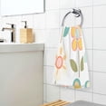 thumbnail image 3 of Yayeee 2 Pack Hand Towels for Bathroom 100% Cotton 16" x 28" Kitchen Towel, Orange Retro Flower, 3 of 7