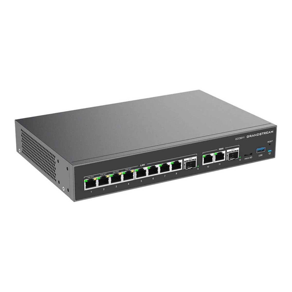 Grandstream Built-in IPPBX (10 Users, 4 Concurrent Calls) + enterprise-grade firewall + VPN Router + 2 x 2.5 Gb, 10 x GigE Network Switch GS-GCC6011