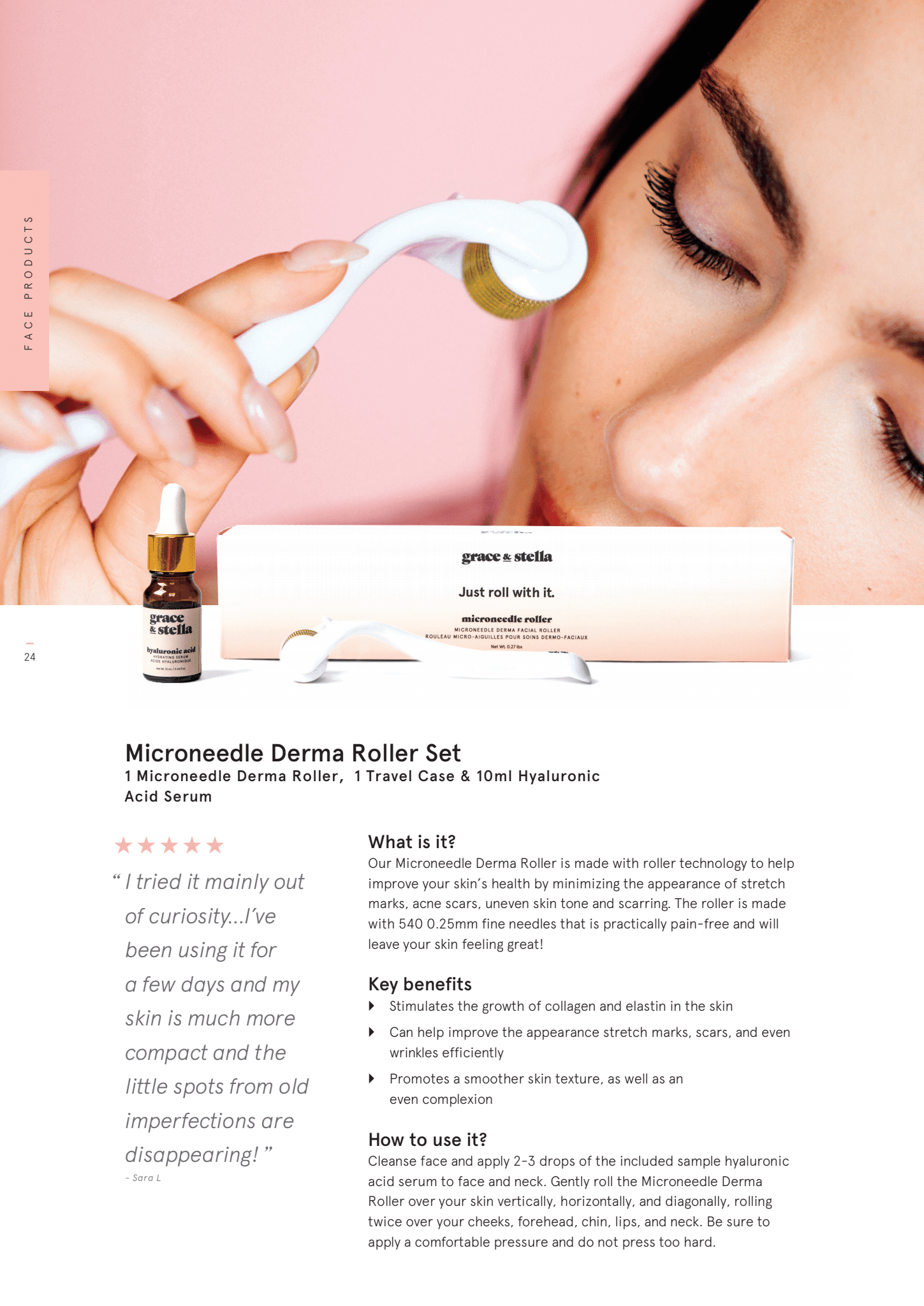 grace & stella microneedle derma roller set