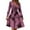 Wine, variant on Xyxonk Women's Casual Dresses Fashion Long Sleeve Teacher Dress Winter Empire Waist A-Line Dresses Office V-Neck Floral Print Dress Blue L