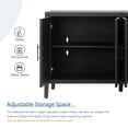 thumbnail image 3 of Aukfa Wood Sideboard Storage Cabinet with 4 Door for Entryway Living Room Hallway,Black, 3 of 8