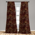 thumbnail image 5 of Ambesonne Paisley Curtains, Middle Eastern Tribual, Pair of 28"x84", Burgundy and Dark Mustard, 5 of 5