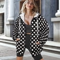 thumbnail image 2 of Yuyamidu Black Zip Up Hoodie Women Weighted Hoodie Oversized Sweatshirt for Women Sweat ShirtSweat Shirt Polka Point Womens Crewneck Sweatshirt M, 2 of 8