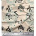 thumbnail image 1 of Soimoi White Poly Georgette Fabric Wanderlust & Aeroplane Travel Print Sewing Fabric Yard 42 Inch Wide, 1 of 3