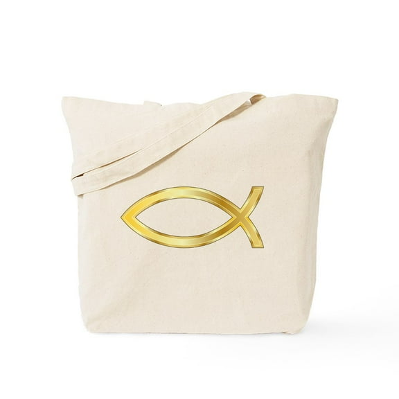 CafePress - CHRISTIAN FISH Tote Bag - Unisex Canvas Tote Bag, Beige, 1-Piece