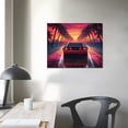 thumbnail image 3 of TIAOTIAOHOU Canvas Wall Art Posters Decor Wall Painting Art Prints Decorations for Bedroom Living Room Office Aesthetic Retro Car Driving At At Sunset Palm Trees Vaporwav, 3 of 4
