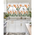 thumbnail image 4 of Orange Tulip Swag Curtains for Living Room/Bedroom Windows, Watercolor Retro Elegant Botanical Kitchen Curtains and Valances Set 36 Inch Length, Light Filtering Swags Valance Curtain Panels, 4 of 5