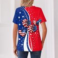 thumbnail image 4 of LWavelet Fourth of July Shirts for Women 3/4 Length Sleeve Tops Round Crew Casual Statue of Liberty Patriotic USA Flag Tee Blue S, 4 of 4