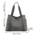 thumbnail image 5 of JAHH Women Canvas Tote Handbags Multi Pocket Retro Casual Shoulder Bag Four Seasons Top Tote Purse Fashion Tote Shoulder Satchel Bags, 5 of 8