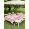 thumbnail image 3 of Outdoor Tablecloth with Umbrella Hole and Zipper, Pink White Snowflake Christmas Rectangle Table Cloth 60x102 Inch Waterproof Tablecloth, Winter Xmas Snowflakes Picnic Table Cover for Patio Camping, 3 of 7