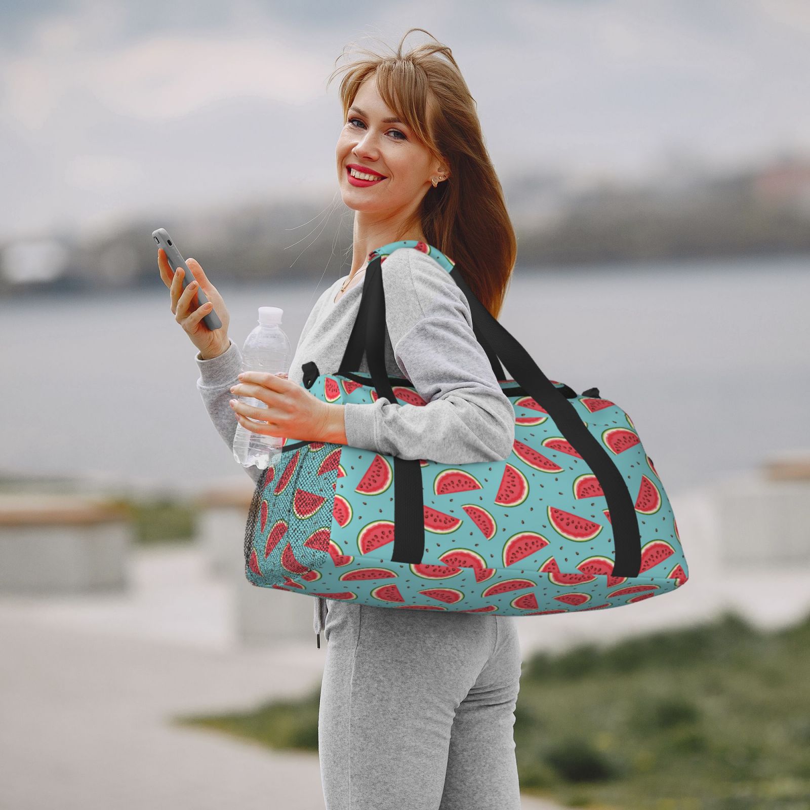 Fuzoiu Watermelon Print Travel Duffle Bag,Carry On Tote Bags,Duffel Bag,Sport Gym Bag, Hospital Bag for Labor and Delivery, Overnight Bag,Luggage Bag