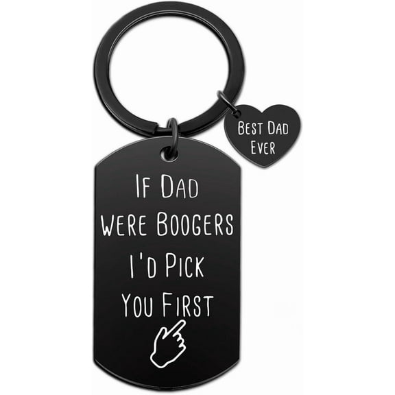 Funny Dad Gifts for Men Booger Keychain for Birthday Fathers Day Christmas Gifts for Him Best Dad Gift from Daughter Son Cool Stuff Things Ideas-If Dads Were Boogers I’d Pick You First