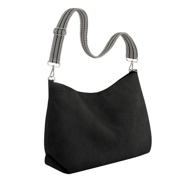 Bolso de mano , bolso informal tipo hobo para el trabajo, compras, actividades al aire libre, uso diario. Negro