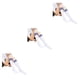 thumbnail image 5 of Minnieouse Rayas Muslo Calcetines altos Estilo simple Juegos deportivos Calentadores Día de San Valentín Mujeres Accesorios para el diario 3piezas raya azul blanca, 5 of 6
