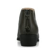 thumbnail image 6 of Journee Womens Livvy Back Heel Zip Stacked Heel Booties, Widths Available, 6 of 9