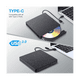 thumbnail image 3 of Unidad externa de DVD y CD Grabadora de CD-ROM externa Grabadora de CD DVD CD-ROM de interfaz dual USB tipo C Grabadora de lectura y escritura sin unidad, 3 of 6