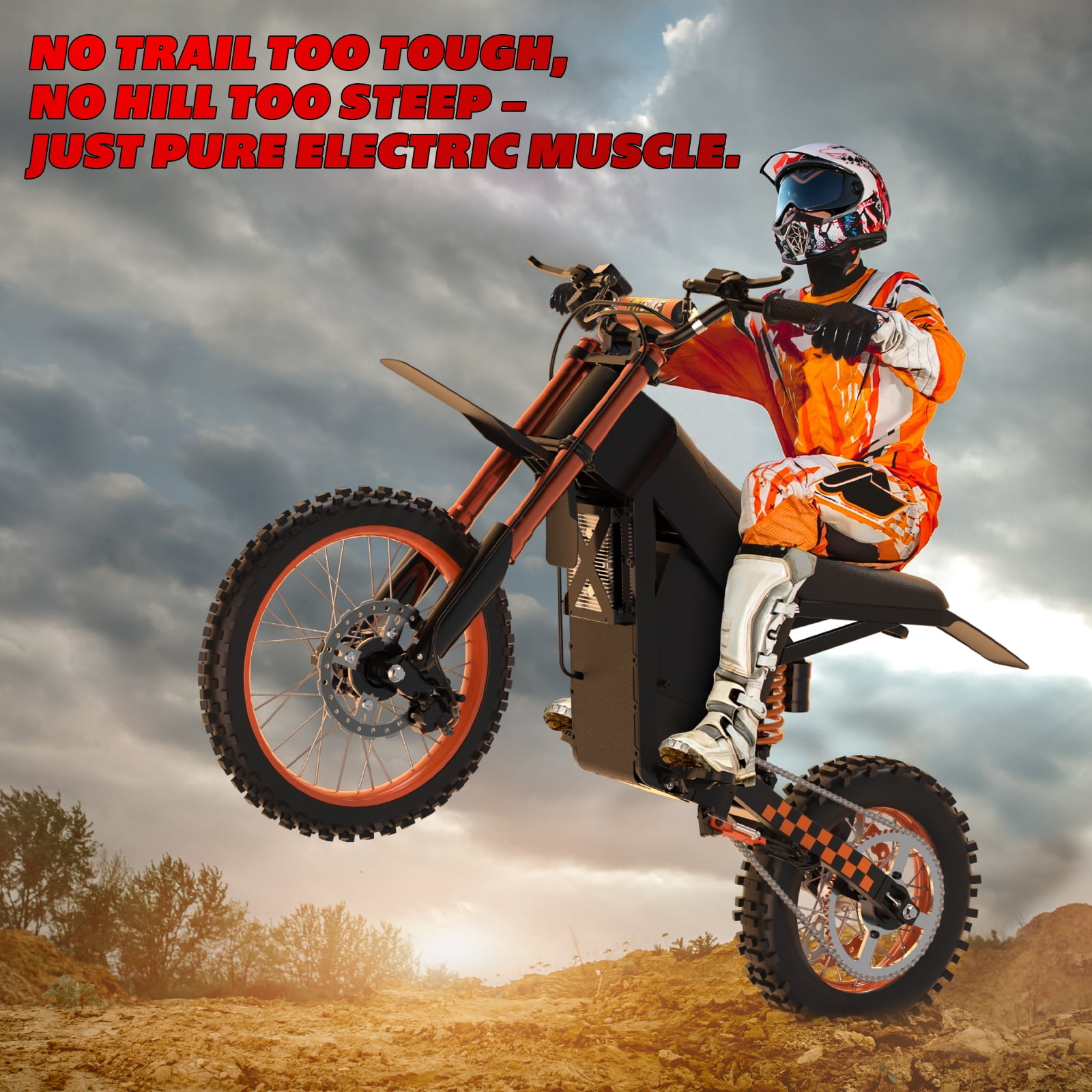 Electric Dirt Bike for Teens & Adults, 3000W Peak, 40MPH, 34-Mile Range, 3 Speed Modes