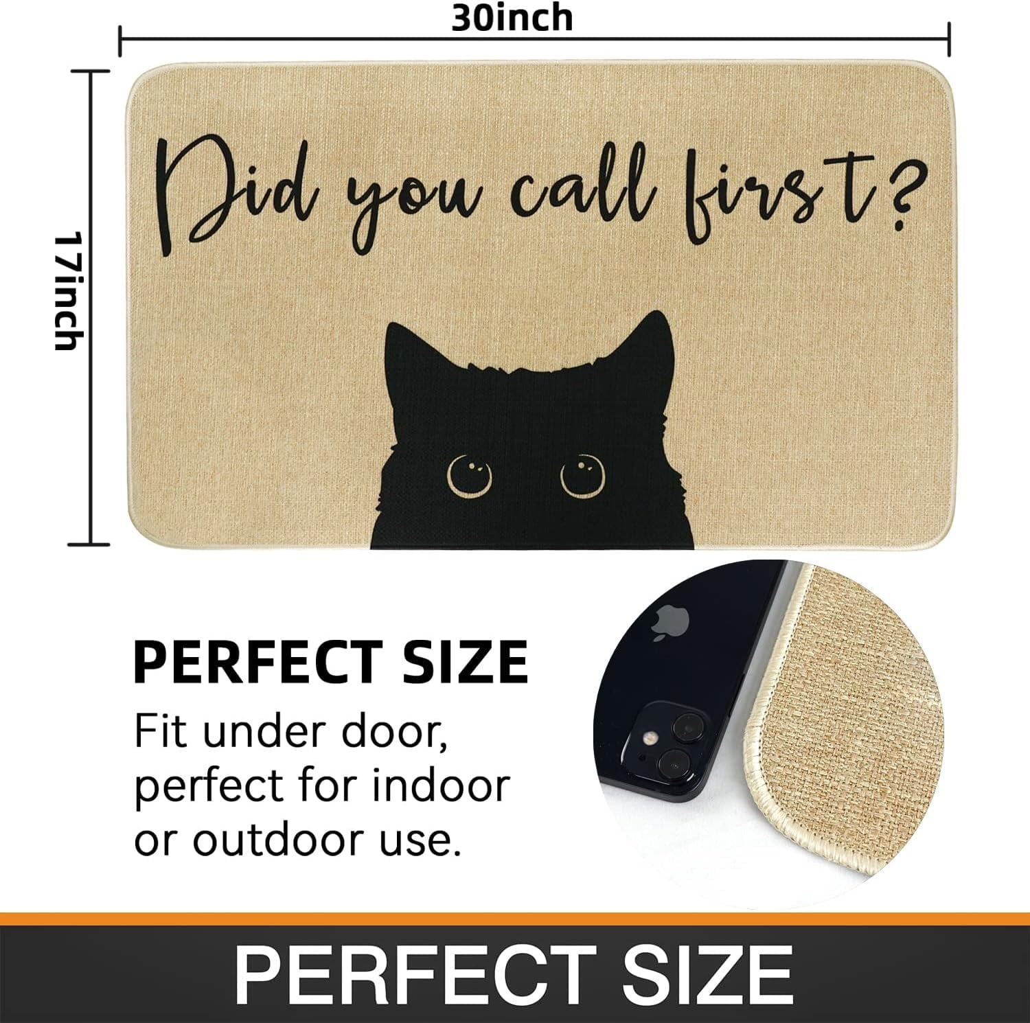 Did You Call First Funny Door Mats for Outside Entry, Welcome Mats Outdoor Funny Doormat with Non-Slip Rubber Backing Front Door Indoor Entrance Porch 30X17 Inch