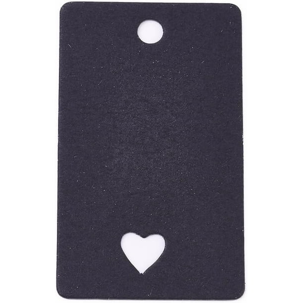 100 etiquetas de precio de papel, etiquetas colgantes rectangulares con corazón, etiquetas de regalo de papel.