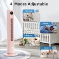 thumbnail image 3 of FREE VILLAGE 36 inch Tower Fan Portable Floor Fans,85°Oscillating Fan Quiet Cooling 12H Timer Remote Control Standing Bladeless Electric 3 Wind Speeds 4 Modes Bedroom Drom Office,Pink, 3 of 8