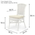 thumbnail image 2 of SK New Interiors Alexa Dining Side Chair White Color Natural Rattan Wicker Handmade Design with Cushion, 2 of 8