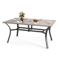 thumbnail image 6 of CHINNLUU Outdoor Dining Table for 6,Rectangular Patio Dining Table with Adjustable 1.97''Umbrella Hole,All-Weather Outdoor Patio Table for Porch, Garden, Backyard, Poolside, Lawn, 6 of 8