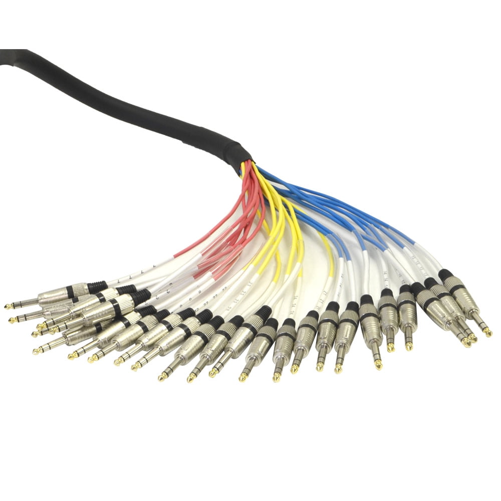 Seismic Audio Audio TRS 1/4" Pro Fantail Snake Cable - 4, 8, 12, 16, 24 Channel - 5' to 25' - SASRT-Series